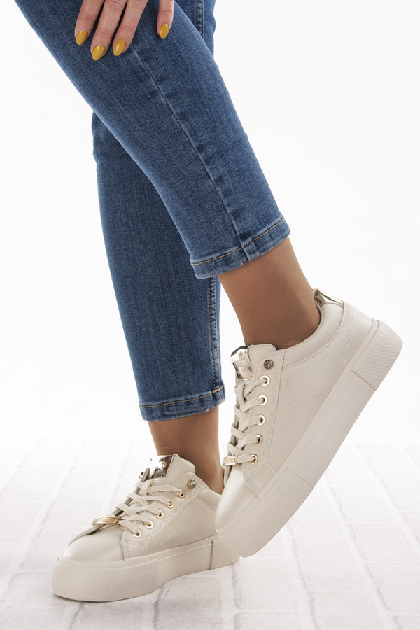 Tenisówki Big Star NN274210 beżowe sneakersy licowe sportowe