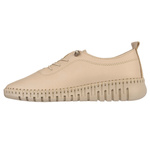 Skórzane półbuty na platformie T. Sokolski 4000 Beige beżowe wiązane