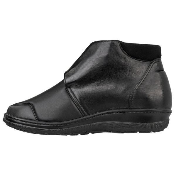 Skórzane botki damskie na rzepy Axel 1726 czarne tęgość H na haluksy