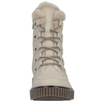 Skórzane Botki damskie Rieker Y4305-60 beżowe wygodne ocieplone