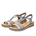 Sandały damskie Rieker V36G4-40 bleu kombi niebieskie wygodne lekkie