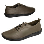 Zielone półbuty skórzane T. Sokolski 2023 Khaki wiązane buty damskie