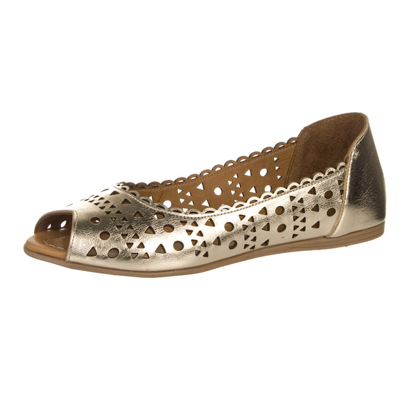 Ażurowe baleriny Open Toe Venezia A040LEBROBA118 złote buty damskie