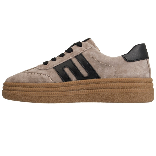 Beżowe sneakersy na platformie damskie Filippo 7114/25 TP skórzane