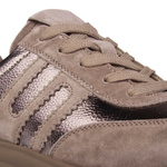 Beżowe sneakersy na platformie damskie Filippo DP7408 TP skórzane