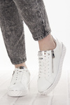 Sneakersy Marco Tozzi 23709-41 white/silver wiązane białe