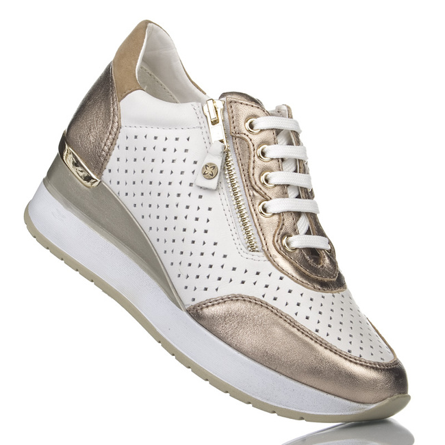 Sneakersy na koturnie damskie Maciejka P6804-25 białe buty wiosenne