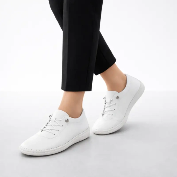 Białe półbuty skórzane T. Sokolski 2023 wht wiązane buty damskie