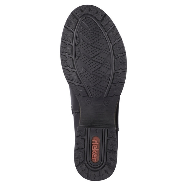 Kozaki damskie Rieker Z9591-01 czarne ze stretchem ocieplone szerokie