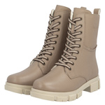 Botki na grubej podeszwie damskie Rieker Y7116-20 beżowe skórzane