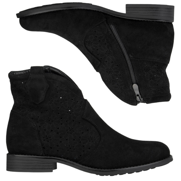 Botki kowbojki zamszowe damskie S.Barski HY52-532 czarne