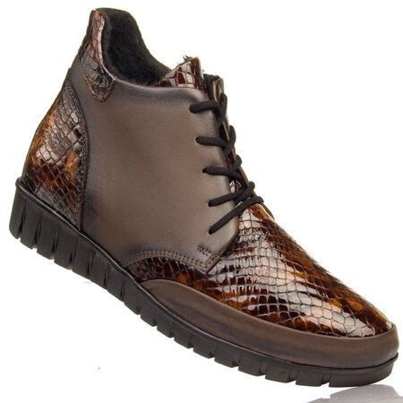 Botki damskie Artiker 53C0809 brown skóra