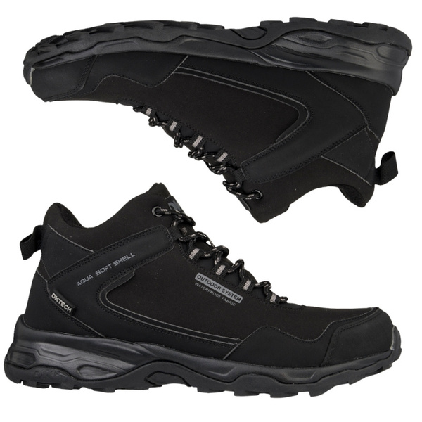 Zimowe buty trekkingowe DK 1029-P SAURON czarne wysokie ocieplone polarem