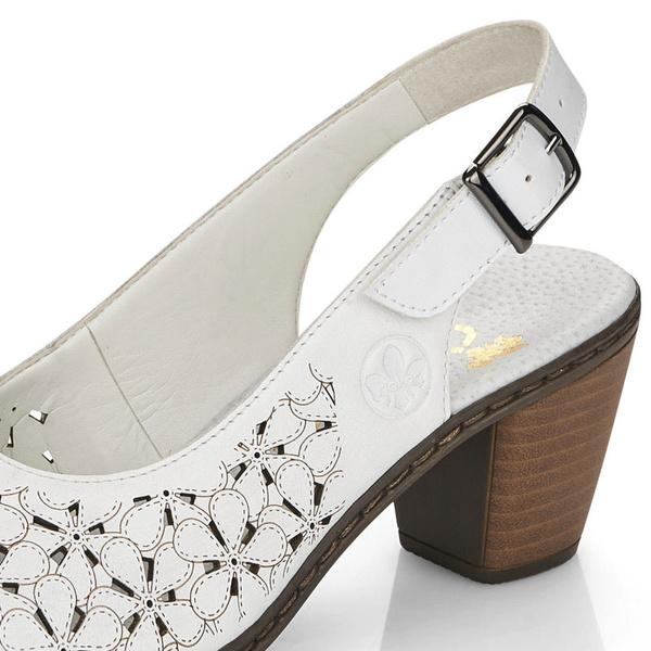 Sandały skórzane Rieker 40981-80 white