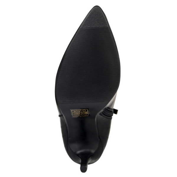 Botki na szpilce Venezia V428-00678-14BLA czarne skórzane wysokie