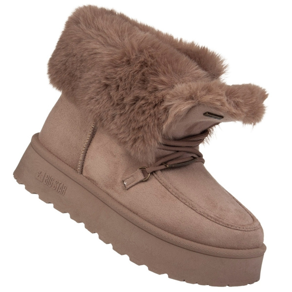Śniegowce damskie mukluki Big Star SS274114 beżowe ciepłe z futerkiem