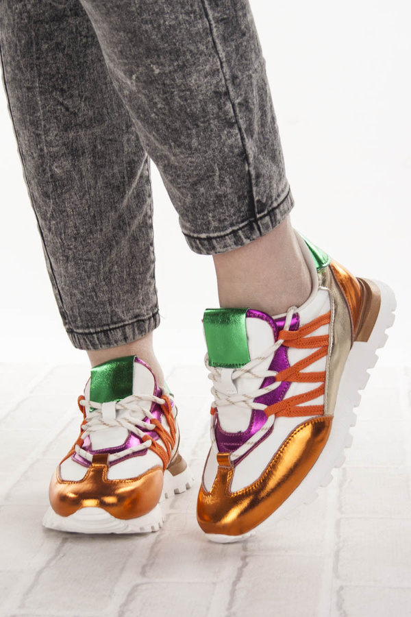 Kolorowe sneakersy damskie Artiker 56C1737 skórzane