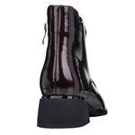 Eleganckie skórzane botki damskie Artiker 57C1119 bordowe ocieplone