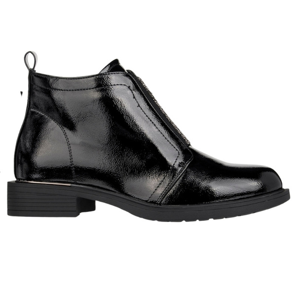 Eleganckie Botki lakierowane S.Barski HY52-506 czarne ocieplone