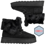 Śniegowce damskie mukluki Big Star SS274113 czarne ciepłe z futerkiem