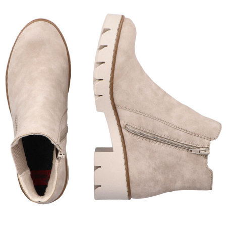 Botki damskie Rieker X5772-60 beige