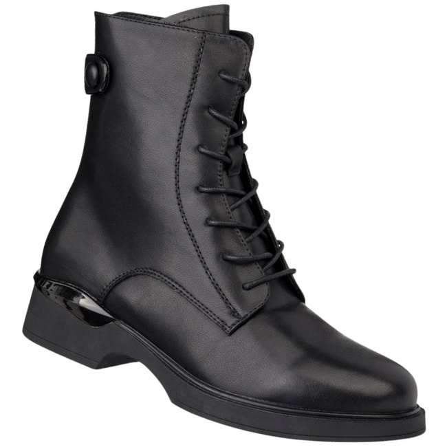 Skórzane Botki damskie T.Sokolski HW 39 BLK czarne ocieplane trzewiki