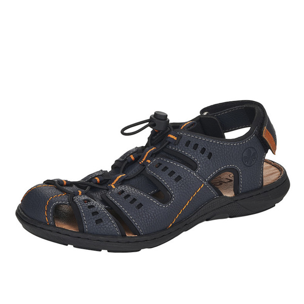 Sandały trekkingowe męskie Rieker 22021-14 blue grantowe zabudowane