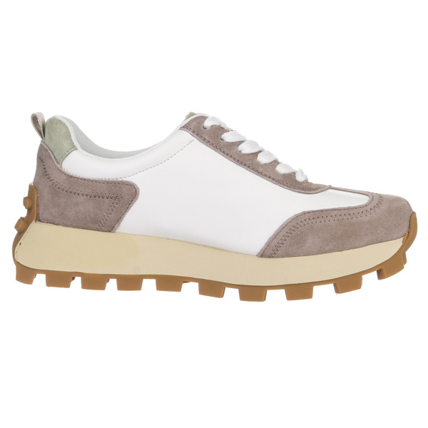 Sneakersy damskie Filippo DP6743/25 WH BE skórzane biało beżowe