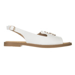 Białe Sandały płaskie damskie Filippo DS6918/25 WH z ozdobą