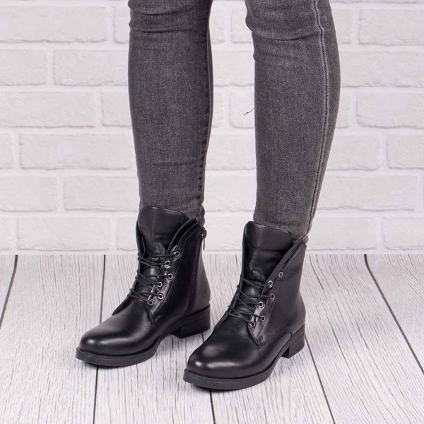 Botki skórzane damskie Venezia WW213 black