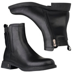 Czarne eleganckie botki damskie Filippo DBT7200/25 BK skórzane ocieplone