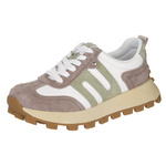 Sneakersy damskie Filippo DP6743/25 WH BE skórzane biało beżowe