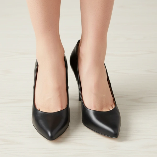 Skórzane szpilki Prestige 2107 K-lico czarne polska produkcja