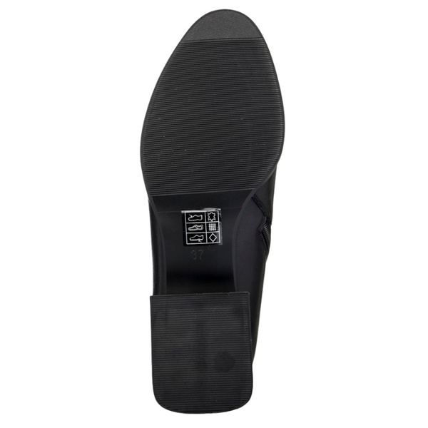 Czarne eleganckie botki damskie Filippo DBT7382/25 BK skórzane ocieplone