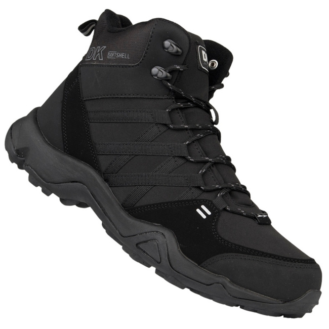 Czarne wysokie buty trekkingowe męskie VB17782 black ocieplone polarem
