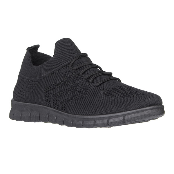 Sneakersy materiałowe damskie Potocki 16329BK czarne buty sportowe