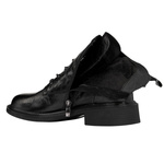 Skórzane botki trzewiki damskie Venezia V442-00816-01BLA czarne ocieplone