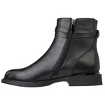 Czarne eleganckie botki damskie Filippo DBT7357/25 BK skórzane ocieplone