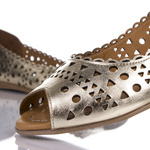 Ażurowe baleriny Open Toe Venezia A040LEBROBA118 złote buty damskie