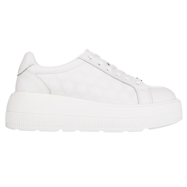 Białe sneakersy na platformie damskie skórzane Filippo DP7285/25 WH