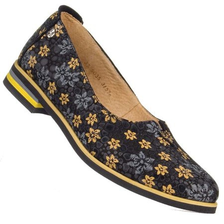 Loafersy Maciejka 05035-38/00-5 cz+żół