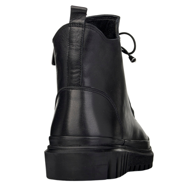 Botki czarne damskie skórzane Artiker 55C1528 ocieplane trzewiki zimowe
