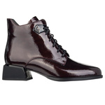 Eleganckie skórzane botki damskie Artiker 57C1119 bordowe ocieplone