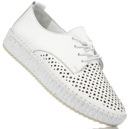 Półbuty ażurowe Artiker 54C0349 Białe