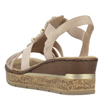 Sandały damskie na koturnie wsuwane różowe Rieker 63778-31 rose