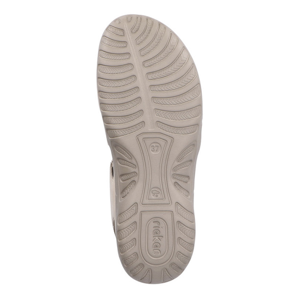 Sandały damskie na rzepy beżowe Rieker 64870-62 Beige z gumkami