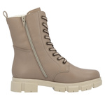 Botki na grubej podeszwie damskie Rieker Y7116-20 beżowe skórzane
