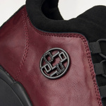 Bordowe Botki na platformie damskie Filippo DBT7168/25 BG skórzane