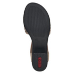 Wsuwane Sandały na klocku damskie Rieker 64677-64 beige beżowe