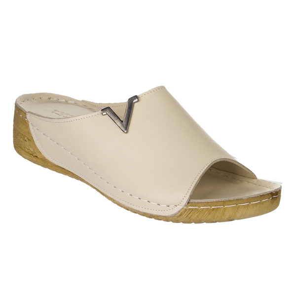 Klapki damskie beżowe T.Sokolski HH L211 Beige skórzane komfortowe